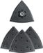Schuurset - groot geperforeerd delta-schuurplateau - FEIN - 2 geperforeerde vellen schuurpapier - korrel 60 80 180 - Starlock Plus opname - randlengte 130 mm