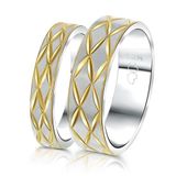 Lucardi Heren Vriendschapsring Capri - Ring - Staal - Zilver- en Goudkleurig