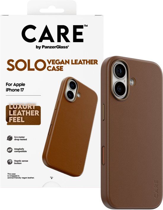 PanzerGlass CARE™ by ® Solo Case Brown iPhone 17 mobiele telefoon behuizingen Hoes Bruin