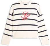 Tommy Hilfiger Gebreide Trui Dames M Katoen Beige/Rood/Zwart