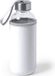 Bidon Gourde - avec housse de protection en softshell - blanc - verre - 420 ml - Gourde de sport