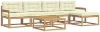 vidaXL - Bank loungeset - Wit en crème - Polyester
