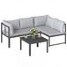 Outsunny Tuinbankstel - Metaal, Polyester - Grijs