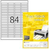 TOP STICK universele etiketten, 46 x 11,1 mm, wit, 100 vel