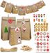 XXL SET met namen - DIY adventskalender om te vullen - 24 papieren zakken - 100 stickers 10m slinger