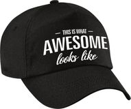Bellatio Decorations This is what awesome looks like pet / cap zwart voor jongens en meisjes - geweldig / ongelooflijk - baseball cap - cadeau petten / caps