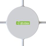 LEDatHOME - Plafondkap cylindrique métallique à 4 voies – boîte de jonction – blanc brillant