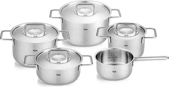 Fissler Pure Collection Pannenset - 5-delig - RVS - Geschikt voor alle warmtebronnen