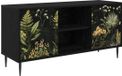 vidaXL - Tv-meubel - RHENEN - 102 x 33 x 51 cm - Zwart eiken Bewerkt hout