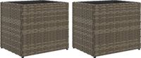 vidaXL Plantenbakken 2 st 36x30x32 cm poly rattan grijs