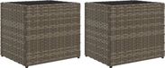 vidaXL Plantenbakken 2 st 36x30x32 cm poly rattan grijs