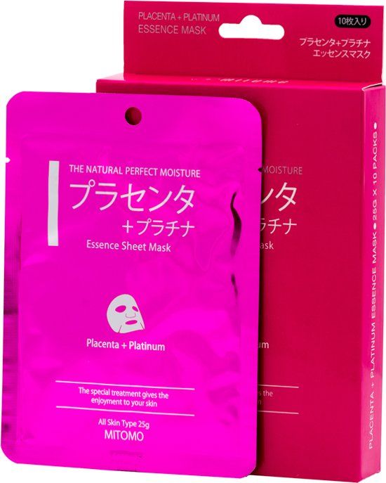 Mitomo Placenta & Platinum Sheet Mask - 4 Stuks