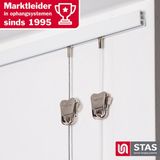 STAS picture hanging systems STAS Schilderijrail - Ophangsysteem Schilderijen / Fotolijsten / Poster - Ophangrails - Zonder Boren - Ophanghaak - Ophangrek - Schilderijrail - Minirail - Wit - 300 cm - Complete Kit