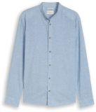 Tom Tailor - Regular fit overhemd met linnen - Maat XXL - bleeched blue chambray