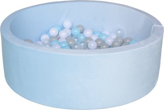 Born Lucky Ballenbak / Ballenbad - 90 x 30 x 5 cm - Velvet Blauw - 200 Ballen - Blauw