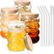 Unyqoos® Verres à boire côtelés set de 4, 18 oz, verre transparent