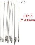 Jumada's - Handige EDC sleutelhanger tag touw - Roestvrij staaldraad kabellus - Ophanggereedschap - 20cm - 10 stuks - Zilver