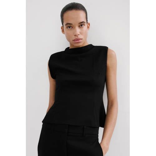 Mango Peplum Top Zwart