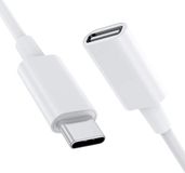 PremiumCord USB-C-verlengkabel, supersnelle datakabel USB 3.2 van de eerste generatie tot 5 Gbit/s, oplaadkabel 60 W, type C-bus naar stekker, wit, lengte 2 m