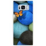 Samsung Galaxy S8 Papillon galet bleu Verstevigd hoesje met sublimatie bedrukking