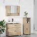 Maison Exclusive - Ensemble de meubles de salle de bain, 3 pièces, en bois stratifié imitation chêne Sonoma et métal