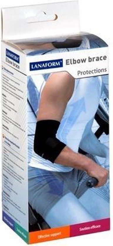 Lanaform Elleboogbrace M - Zwart - Maat S