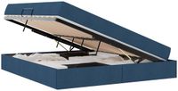 vidaXL Opbergbed met matras, blauw, 160 x 200 cm, polyester