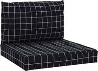 vidaXL - Palletkussens - Set van 2 - Ruitpatroon - Oxford Stof - Zwart