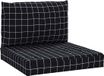 vidaXL - Palletkussens - Set van 2 - Ruitpatroon - Oxford Stof - Zwart