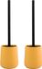 MSV Toiletborstel Malmo in houder - Keramiek/RVS - Saffraan Geel/Zwart - 39 x 10 cm - 2 stuks