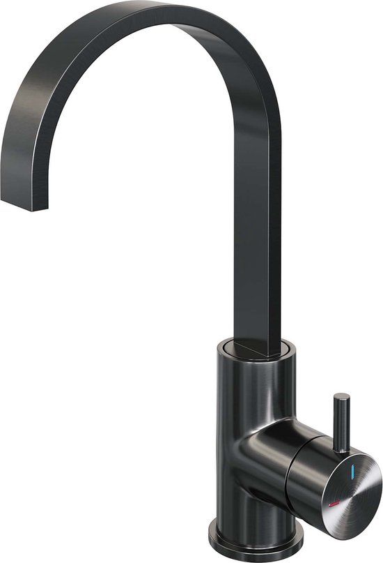 Brauer Gunmetal Edition Wastafelkraan - Geborsteld Gunmetal PVD - Model B - Zwart