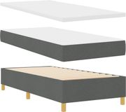 vidaXL Boxspring bed met kussen Donkergrijs 200 x 90 cm Stof