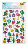 Folia 19501 - Bubble Sticker I met tropische motieven, met gestructureerd bubbeloppervlak, 28 stuks, ideaal voor het versieren van wenskaarten, knutselwerken en scrapbooking