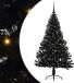 vidaXL - Kunststof - Voorverlichte - Kerstboom - met - 150 - LED - Zwart - 150 - cm - PVC