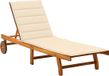 vidaXL Lit de jardin avec coussin acacia massif crème