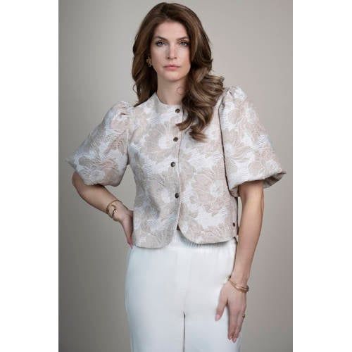 Elvira Collections gebloemde top beige