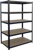 Merkloos Relaxdays Stellingkast - 200 x 100 x 40 cm - 875 kg - steeksysteem - zwart-bruin