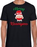 Bellatio Decorations Shoppartners Bv Merry kissmyass fout Kerst t-shirt - zwart - heren - Kerst t-shirt / Kerst outfit XL