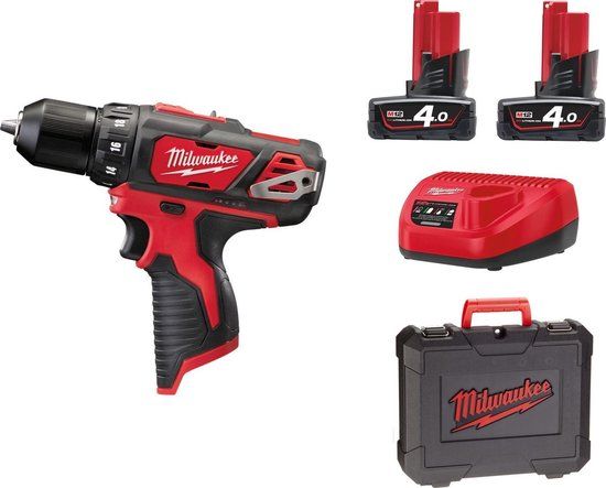 Milwaukee M12 BDD-402C Accu Compactboorschroefmachine - 12V - 2x 4.0Ah - in koffer