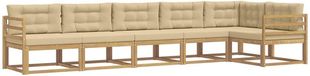 vidaXL - Hoek loungeset - 6 zitplekken - Polyester - Wit en Beige