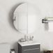 Maison Exclusive Armoire de salle de bain exclusive avec miroir rond et éclairage LED, noire, dimensions : 54 x 54 x 17,5 cm
