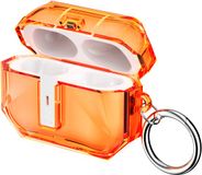 kwmobile Earphones Case for Apple Airpods Pro 3 Case - Clear TPU Silicone Earbuds Cover - Orange / Transparent