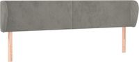 vidaXL Hoofdbord met randen 183x23x78/88 cm fluweel lichtgrijs