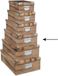5Five Opbergdoos/box - 2x - Houtprint donker - L40 x B26.5 x H14 cm - Stevig karton - Treebox