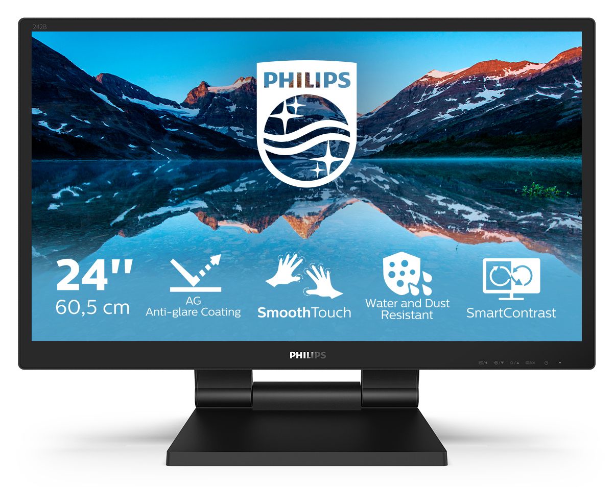 Philips B Line 242B9TL/01 computer monitor 60,5 cm (23.8") 1920 x 1080 Pixels Full HD LCD Touchscreen Tafel Zwart