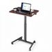 VEVOR Verstelbaar bureau, computerbureau, 650x480x(725-1605)mm, metalen frame, MDF-bureaublad, draagvermogen 15 kg, wielen met rem, zit-sta bureau voor thuiswerk, kantoor of studeerkamer