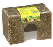 Dehner Knaagdiersnack, aanvullend voer 100% natuurlijk, schuilplaats voor dwergkonijnen/knaagdieren, bloesemhooi, 500 g