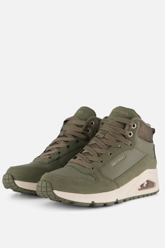 Skechers Uno - Stacre Shine Dames Sneakers - Groen - Maat 37