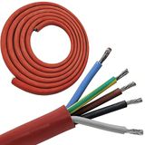 3 Doubleyou G&B® SIHF-J siliconen kabel 5 x 2,5 mm voor saunakachel tot 9 kW (per meter verkocht) 3 m rood