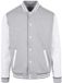 Build your Brand Basic College Jacket BYBB004 - HEATHER GREY/WHITE - L